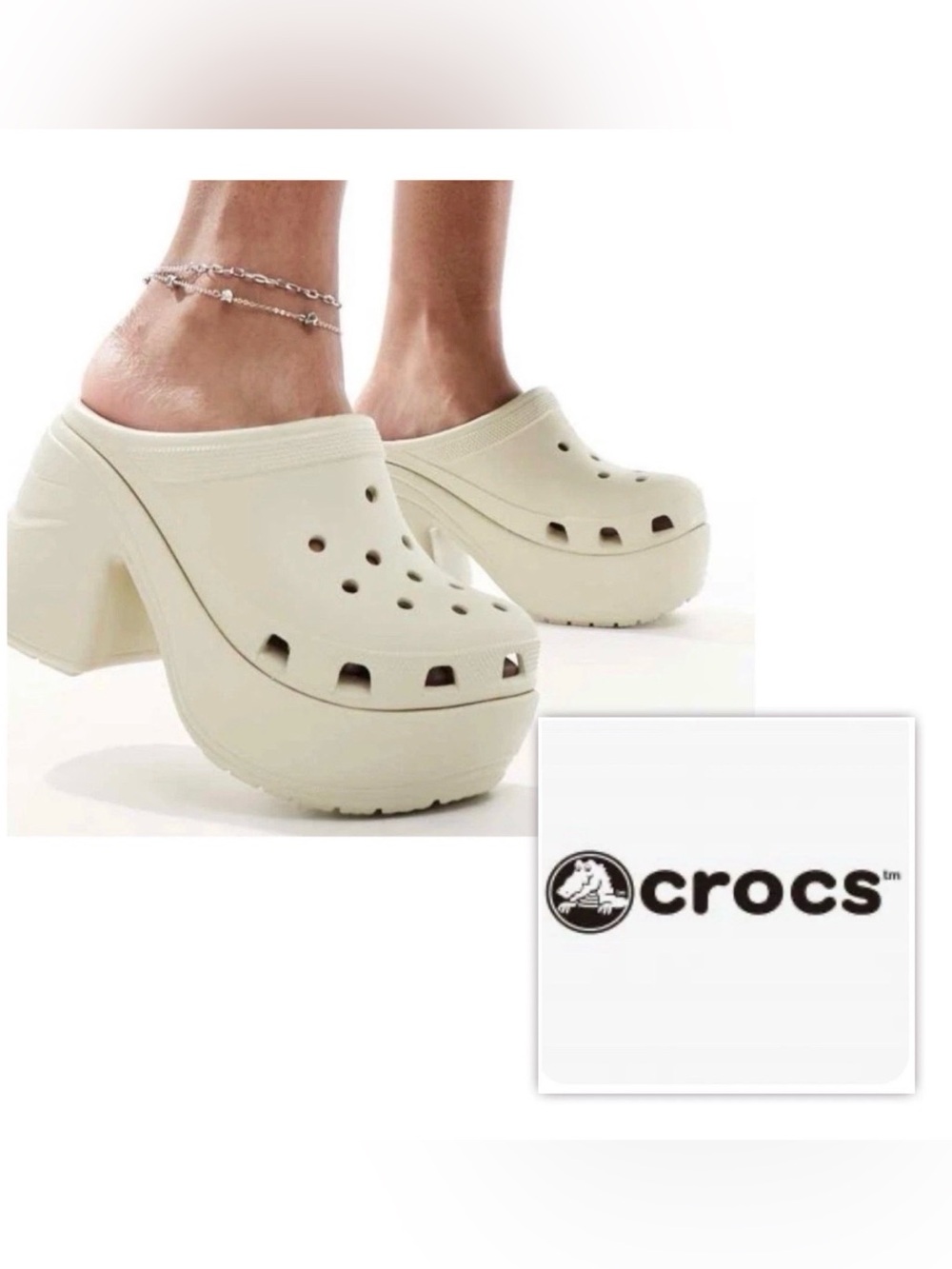 NWT $129 Crocs Women's 10 Men 8 SIREN Platform Clog Slip On heel comfy Shoes